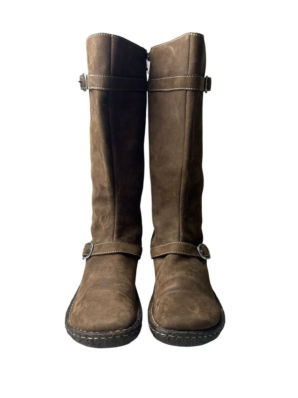 Born Kenya Mid Calf Size Women’s 9 Brown Leather Tall Boots - Picture 2 of 14